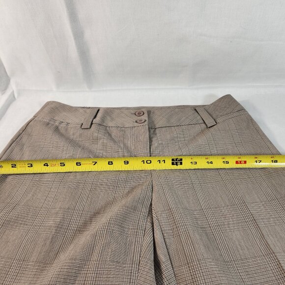 AB Studio Women's Professional Pants Size 4 Beige Plaid Straight Trousers Slacks - Picture 3 of 9